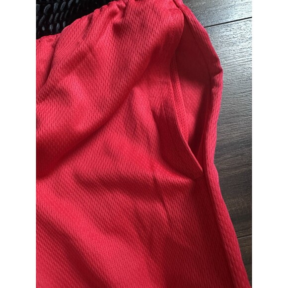 Reebok Men's Regular-Fit Logo-Print Mesh 10" Basketball Shorts Red Black S - Picture 7 of 8